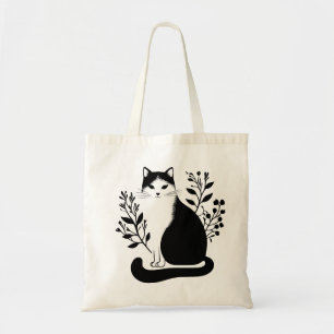 Schwarz-Weiß-Katze Tragetasche