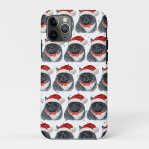 Schwarz-Weiß-Katze Wasserfarbe Weihnachtsmannhut W Case-Mate iPhone Hülle