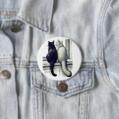 Schwarz-Weiß-Katzen am Fenster Button (Beispiel)