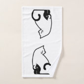 Schwarz-Weiß-Katzen Badehandtuch-Set Badhandtuch Set (Handtuch)