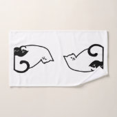 Schwarz-Weiß-Katzen Badehandtuch-Set Badhandtuch Set (Handtuch)