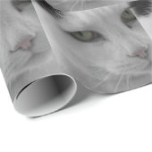 Schwarz-Weiß-Katzen im Gesicht Geschenkpapier (Rolleneckpunkt)
