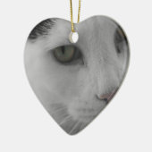 Schwarz-Weiß-Katzen im Gesicht Keramik Ornament (Links)