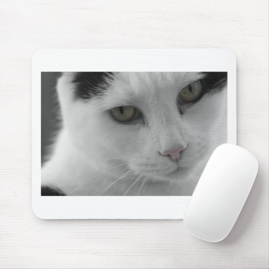 Schwarz-Weiß-Katzen im Gesicht Mousepad (Mit Mouse)