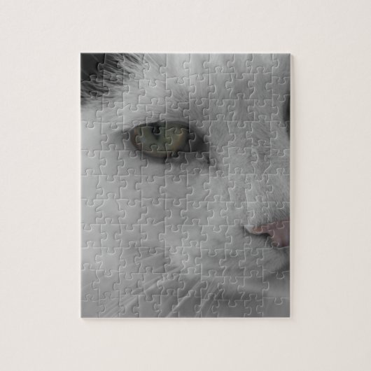 Schwarz-Weiß-Katzen im Gesicht Puzzle (Vertikal)