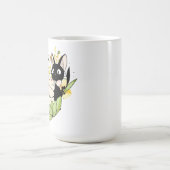 Schwarz-Weiß-Katzen mit Blume Kronherz Kaffeetasse (Mittel)