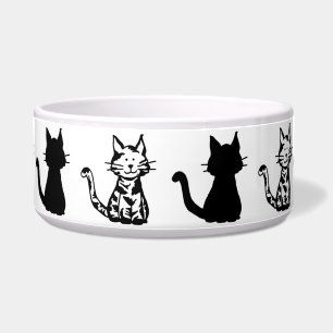 Schwarz-Weiß-Katzen-Muster Große Pet-Schale Napf