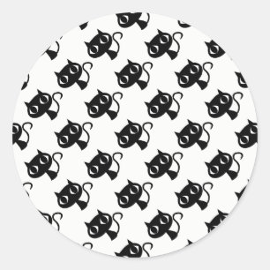 Schwarz-Weiß-Katzen-Muster Runder Aufkleber