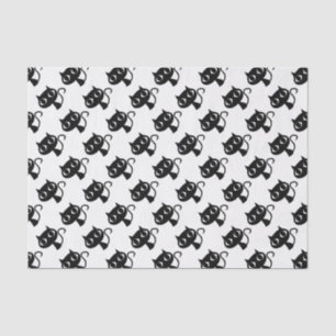 Schwarz-Weiß-Katzen-Muster Seidenpapier