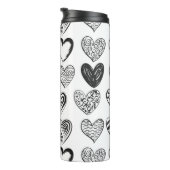 Schwarz-Weiß-Katzen-Muster und Herz-Muster Thermosbecher (Nach rechts gedreht)
