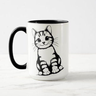 Schwarz-Weiß-Katzenart Tasse