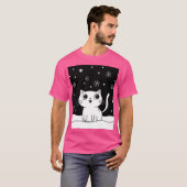 Schwarz-Weiß-Katzenbild T-Shirt (Vorne ganz)