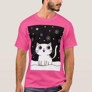 Schwarz-Weiß-Katzenbild T-Shirt