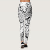 Schwarz-Weiß-Katzendesign Leggings (Rückseite)