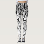 Schwarz-Weiß-Katzendesign Leggings (Vorderseite)