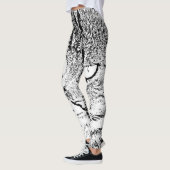 Schwarz-Weiß-Katzendesign Leggings (Links)