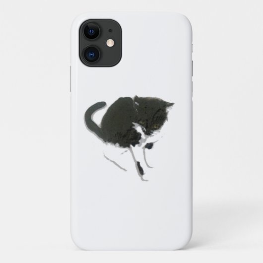 Schwarz-weiß-Katzengemälde Case-Mate iPhone Hülle (Rückseite)