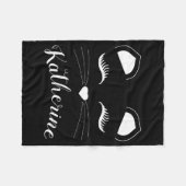 Schwarz-Weiß-Katzengesicht Fleecedecke (Vorderseite (Horizontal))