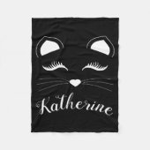 Schwarz-Weiß-Katzengesicht Fleecedecke (Vorderseite)