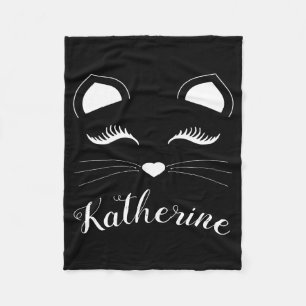 Schwarz-Weiß-Katzengesicht Fleecedecke