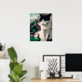 Schwarz-Weiß Katzengrün Augen, siehe Poster (Heimbüro)
