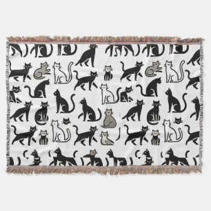 Schwarz-Weiß-Katzenmuster Decke