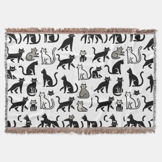 Schwarz-Weiß-Katzenmuster  Decke (Vorderseite)