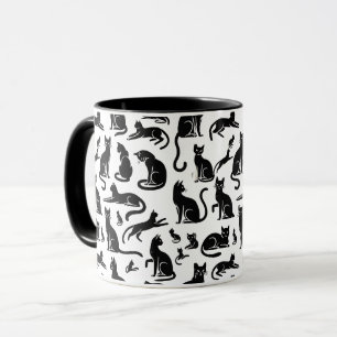 Schwarz-Weiß-Katzenmuster-Tasse – Stylisch und süß Tasse