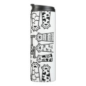 Schwarz-Weiß-Katzenmutter mit Katzenpfoten Thermosbecher (Nach rechts gedreht)