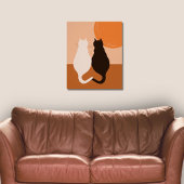 Schwarz-Weiß Katzenpaare - Orange Küche Wanddekor Poster