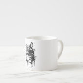Schwarz-Weiß-Katzenplash Espressotasse (Vorderseite Rechts)