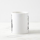 Schwarz-Weiß-Katzenplash Kaffeetasse (Mittel)