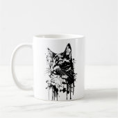 Schwarz-Weiß-Katzenplash Kaffeetasse (Links)