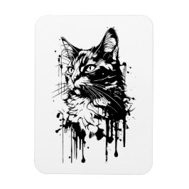 Schwarz-Weiß-Katzenplash Magnet