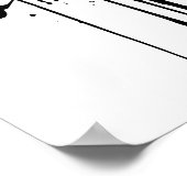 Schwarz-Weiß-Katzenplash Poster (Ecke)