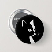 Schwarz-Weiß-Katzenschaltfläche Button (Vorne & Hinten)
