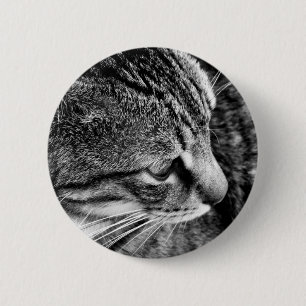 Schwarz-Weiß-Katzenschaltfläche Button