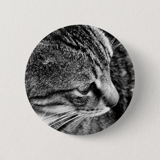 Schwarz-Weiß-Katzenschaltfläche Button (Vorderseite)