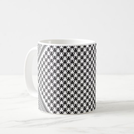 Schwarz-Weiß-Keffiyeh Kaffeetasse (Vorderseite Links)