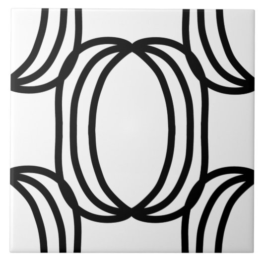 Schwarz-Weiß-Keramik Fliese (Vorderseite)