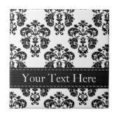 Schwarz-Weiß-Keramik Tile Trivet Fliese (Vorderseite)