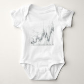 Schwarz-Weiß-Kerzenhalter-Diagramm zeichnend Baby Strampler (Vorderseite)