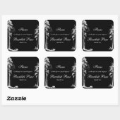 Schwarz-Weiß-Kiefernwald-Kerzensiegel Quadratischer Aufkleber (Blatt)