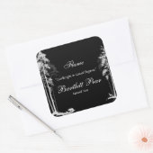 Schwarz-Weiß-Kiefernwald-Kerzensiegel Quadratischer Aufkleber (Umschlag)