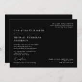 Schwarz-Weiß-Kirche Hochzeit zwei Orte Einladung (Vorne/Hinten)