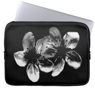 Schwarz-Weiß-Kirschblüten, Laptop-Sieb Laptopschutzhülle
