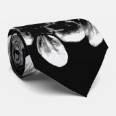 Schwarz-Weiß-Kirschblüten, Nackenbäume Krawatte (Gerollt)