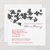 Schwarz-Weiß-Kirsche-Blüten Einladung (Vorne/Hinten)