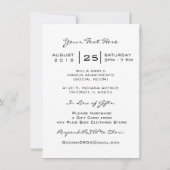 Schwarz-weiß Kiss Makeup Brautparty Red Einladung (Rückseite)