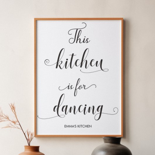 Schwarz-weiß Kitchen Funny Quote Typografie Poster